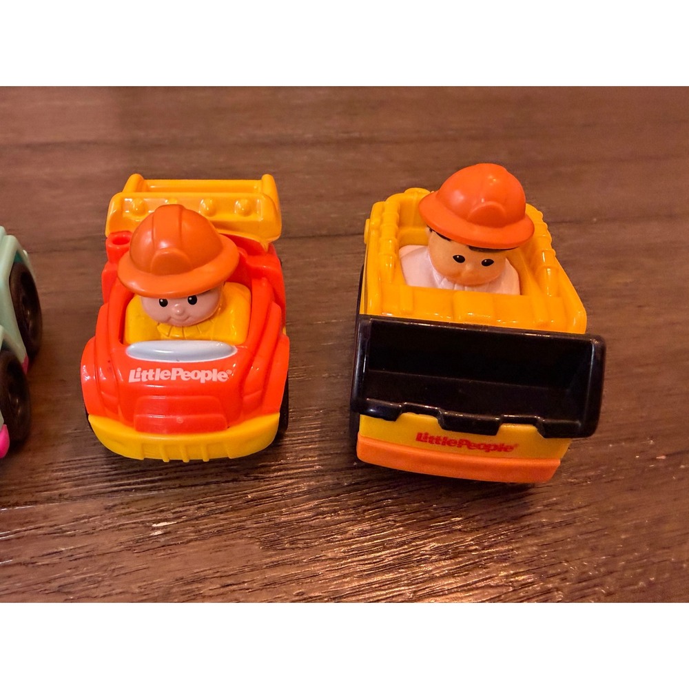 Fisher Price Little People Wheelies Unisex OS Toy Car Lot Construction Pink Teal - Picture 3 of 8